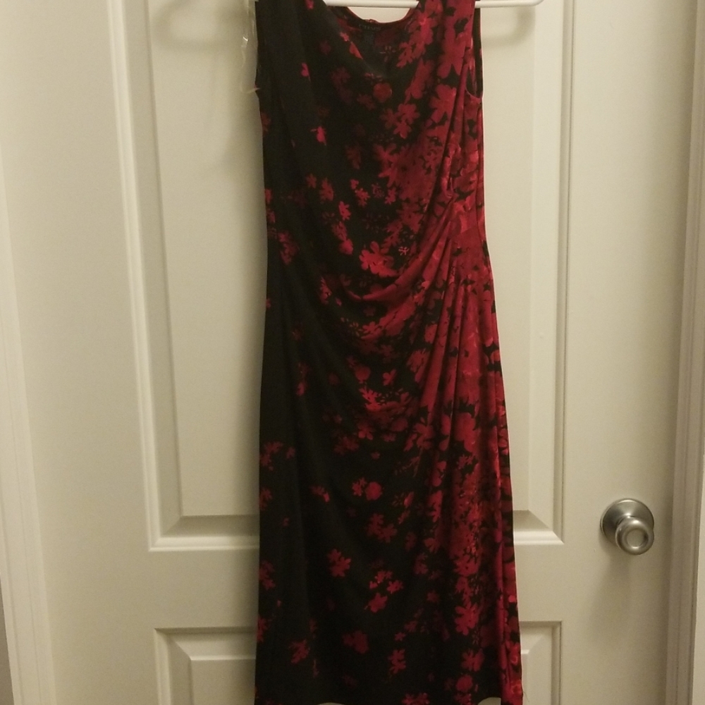 Black and red floral dress